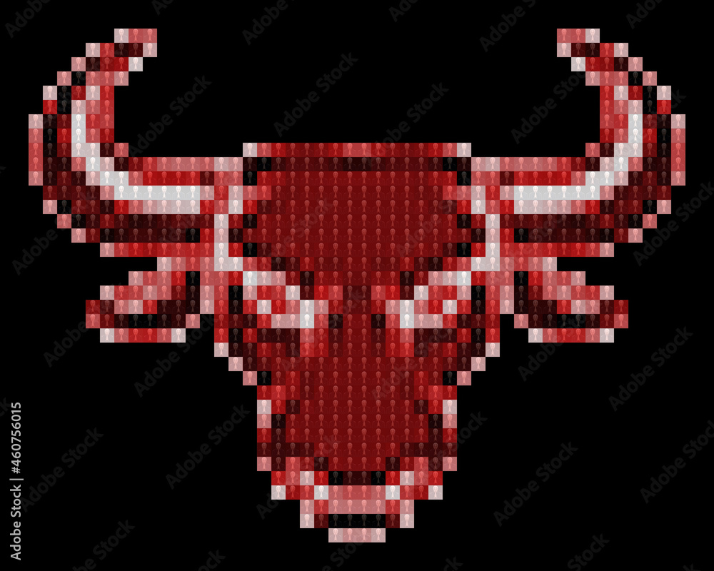 Pixelated Bull X Musk Pop Art Series 1