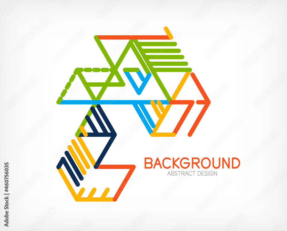 Abstract background. Color lines on white background. Linear abstract composition. Techno or business concept for wallpaper, banner, background, landing page Abstract background. Color lines on white background. Linear abstract composition. Techno or business concept for wallpaper, banner, background, landing page