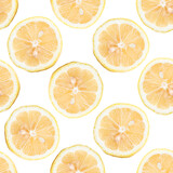 Lemon seamless pattern. Lemon is a citrus fruit, the fruit of the small evergreen Citrus limon tree. 