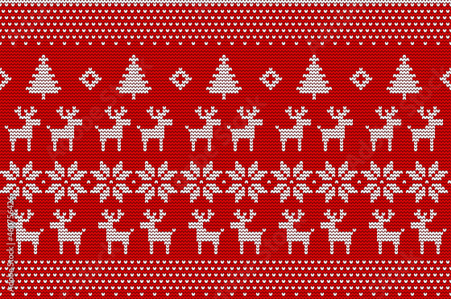 Christmas sweater seamless knitting pattern  
