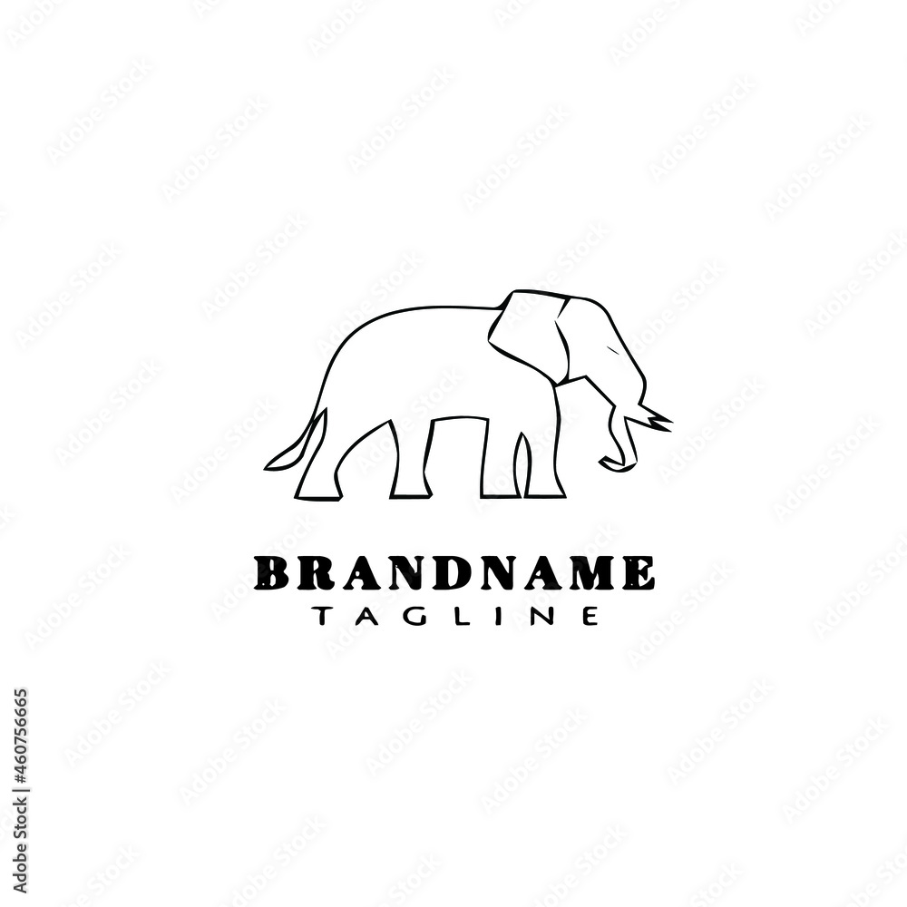 cute animal elephant logo template icon vector illustration