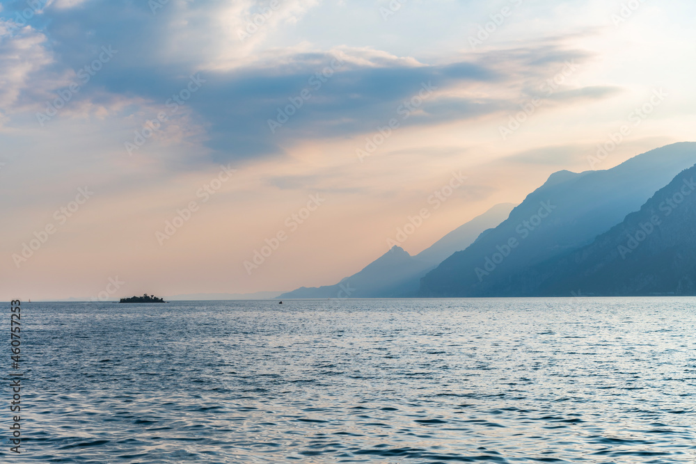 Lake Garda and the historic center of Malcesine. Lake Garda and the historic center of Malcesine.