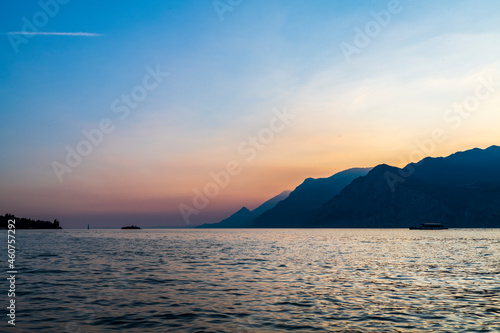 Sunset on Lake Garda. Malcesine.