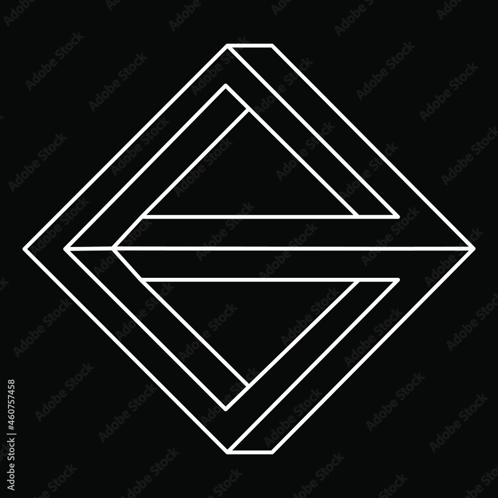 Impossible optical illusion shapes. Optical art objects. Impossible figures. Line art. Sacred geometry. Unreal geometric figures. Impossible optical illusion shapes. Optical art objects. Impossible figures. Line art. Sacred geometry. Unreal geometric figures.