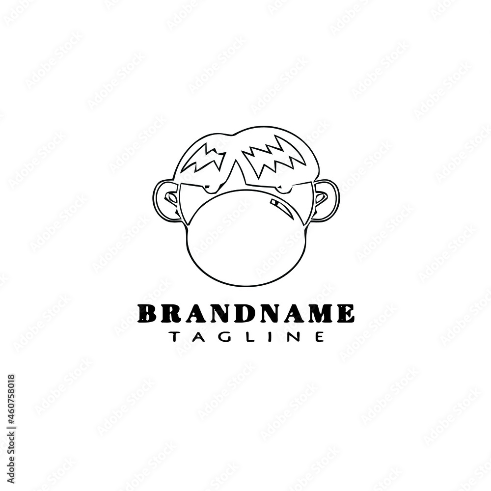 Obraz premium monkey logo cartoon icon design template black isolated vector illustration