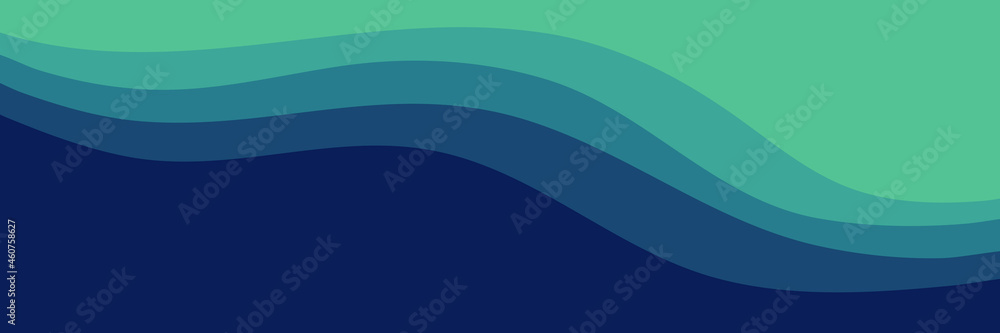 modern waves blue green color vector illustration good for wallpaper, background, web banner, backdrop,  desktop wallpaper, and design template - obrazy, fototapety, plakaty 