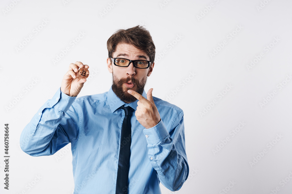 business man economics finance bitcoins cash business man economics finance bitcoins cash
