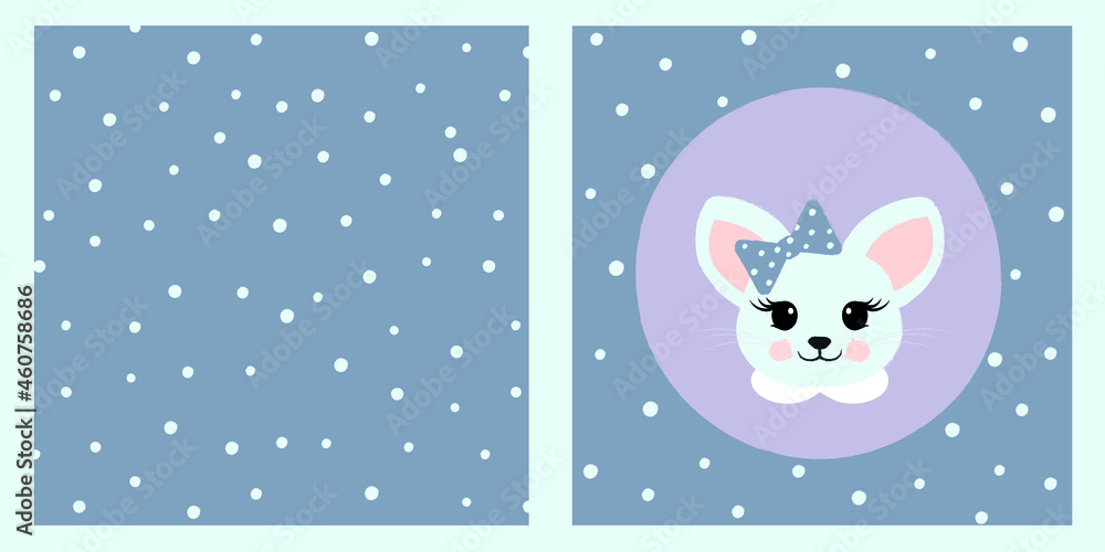 Set Seamless pattern polka dots and cute mouse. Design for clothes for the whole family. Set Seamless pattern polka dots and cute mouse. Design for clothes for the whole family.
