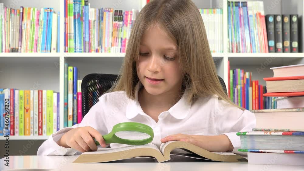 Child Reading a Book, Kid Learning School, Schoolgirl Studying from Home in Coronavirus Pandemic, Homeschooling Online Education Child Reading a Book, Kid Learning School, Schoolgirl Studying from Home in Coronavirus Pandemic, Homeschooling Online Education