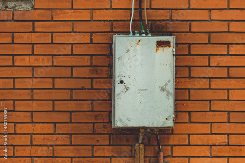 Old outdoor electrical enclosure box photo