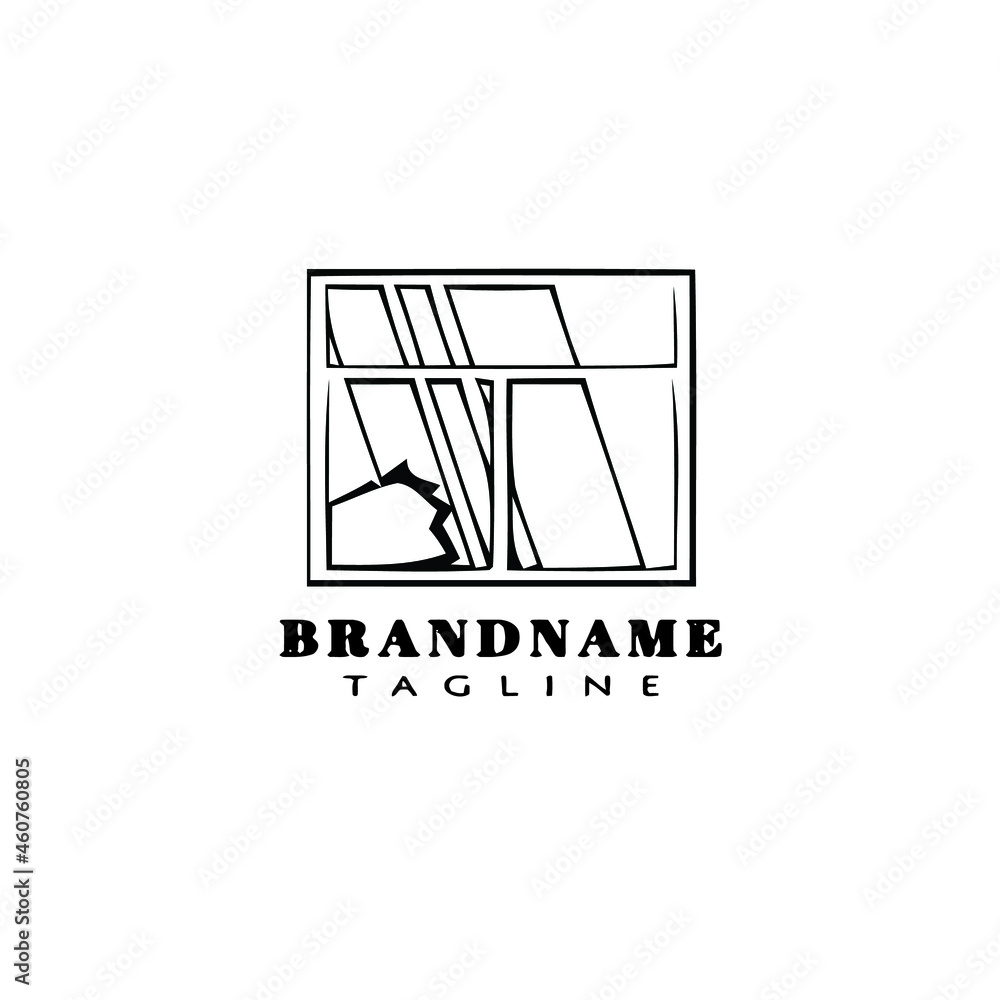 broken window logo cartoon icon design template black simple vector illustration broken window logo cartoon icon design template black simple vector illustration