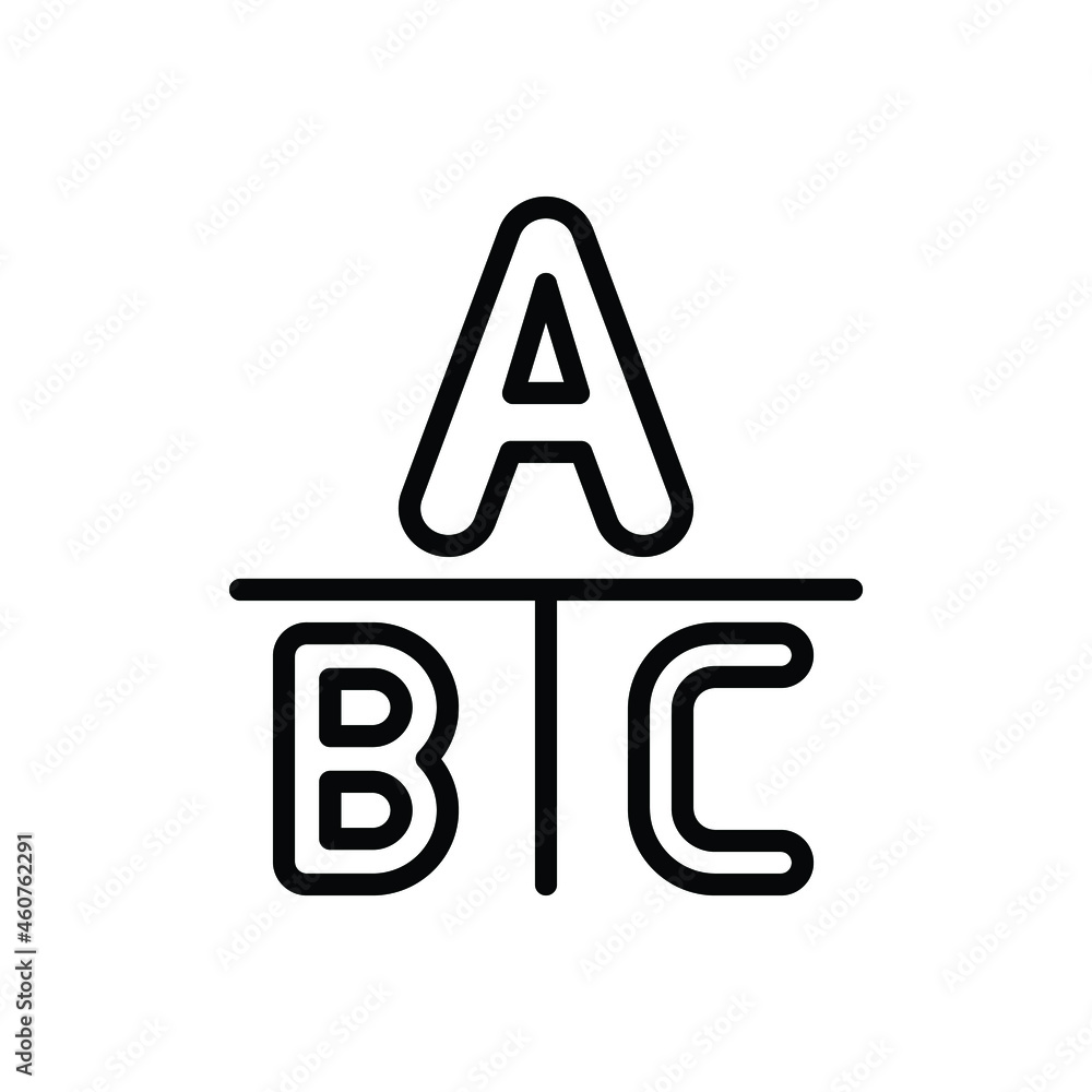 Black line icon for words