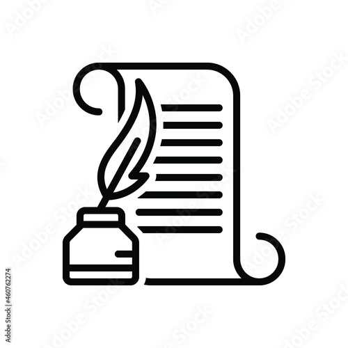 Black line icon for poet