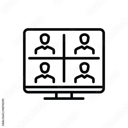 Black line icon for conferences