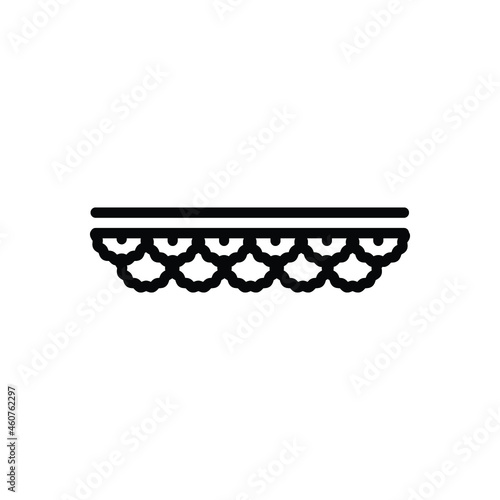 Black line icon for lace