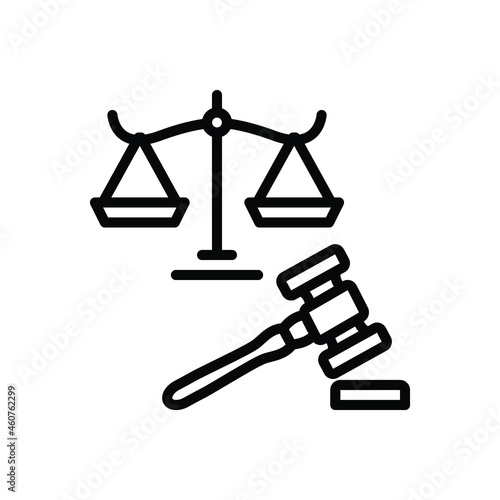 Black line icon for litigation