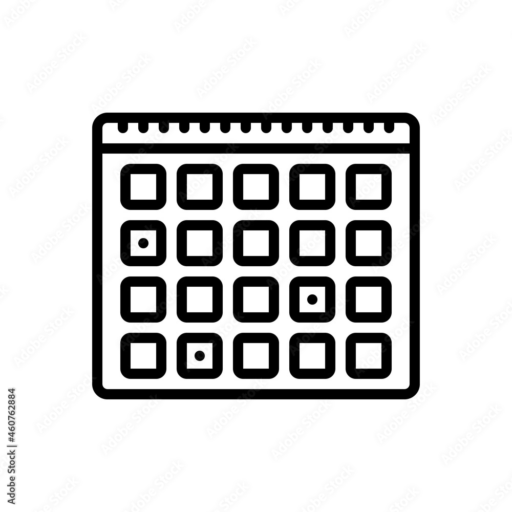 Black line icon for cal Black line icon for cal