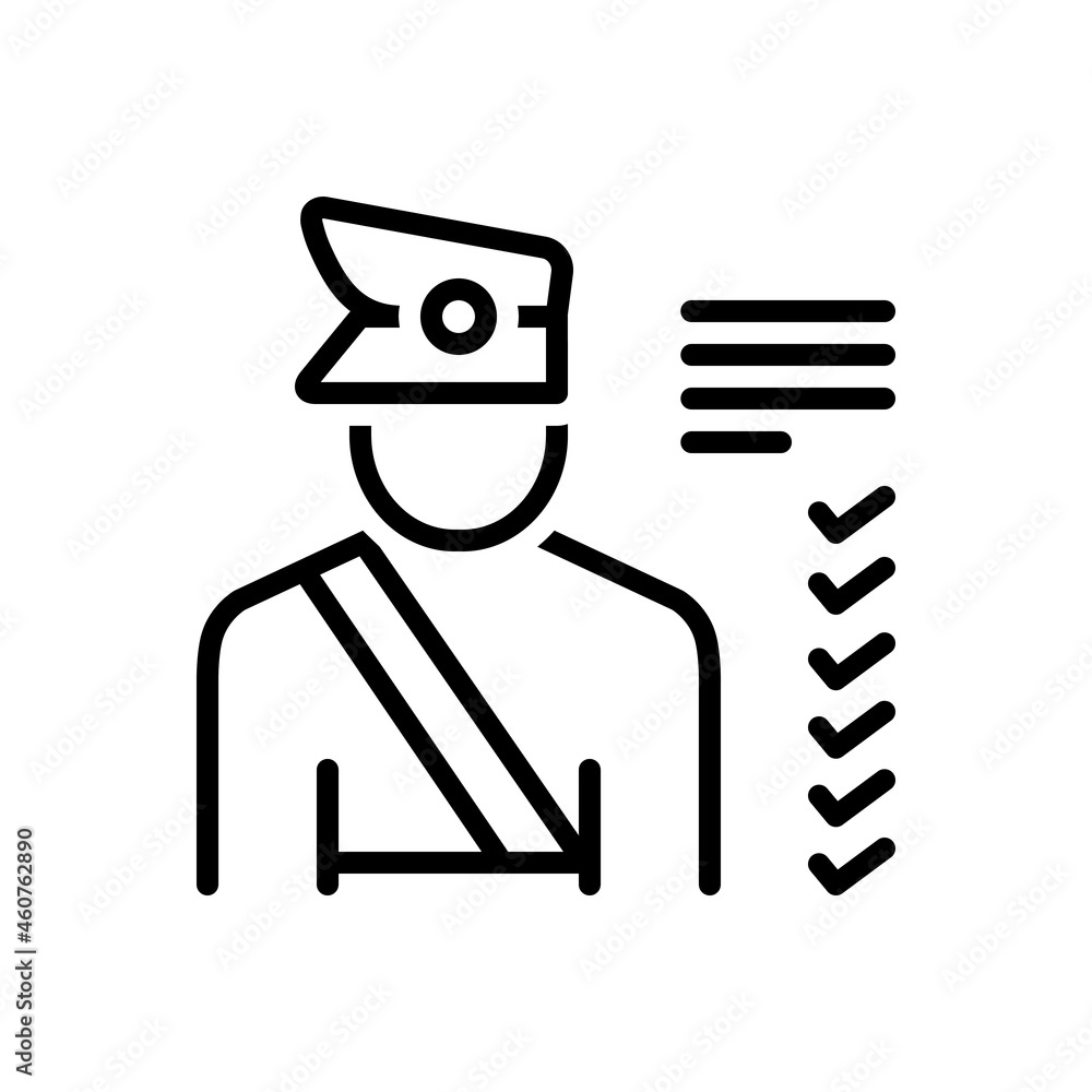 Black line icon for duties
