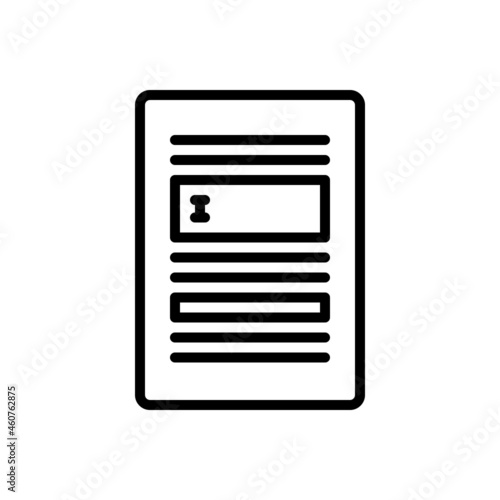 Black line icon for subsection