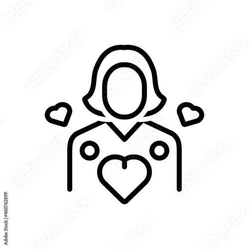 Black line icon for mom