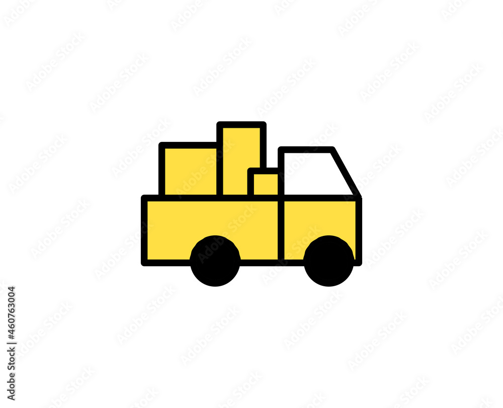 Delivery truck line icon. Vector symbol in trendy flat style on white background. Commerce sing for design. Delivery truck line icon. Vector symbol in trendy flat style on white background. Commerce sing for design.