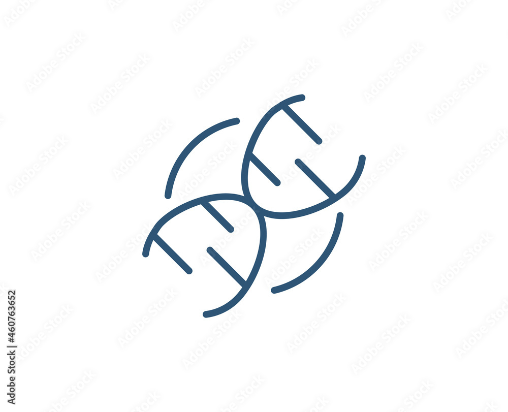 Naklejka premium DNA flat icon. Thin line signs for design logo, visit card, etc. Single high-quality outline symbol for web design or mobile app. Medical outline pictogram.