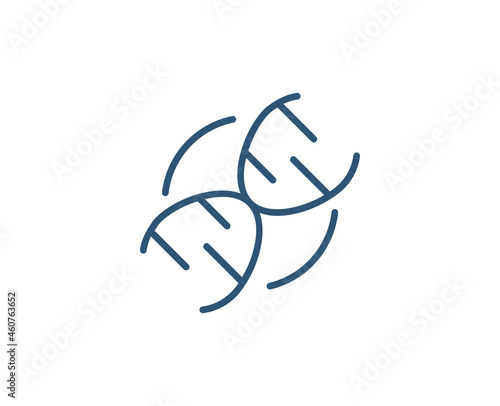 DNA flat icon. Thin line signs for design logo, visit card, etc. Single high-quality outline symbol for web design or mobile app. Medical outline pictogram. © RaulAlmu