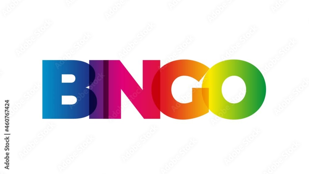 The word Bingo. Animated banner with the text colored rainbow. The word Bingo. Animated banner with the text colored rainbow.