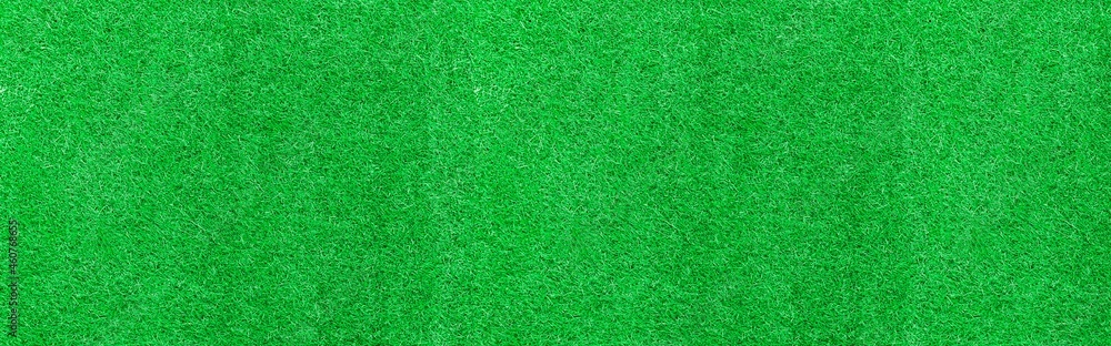 Fototapeta premium Panorama of New Green Artificial Turf Flooring texture and background seamless