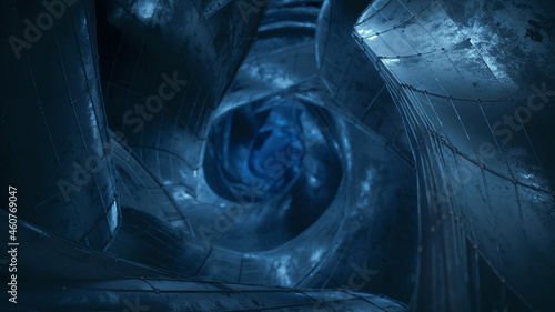 Spaceship tunnel of blue me...
