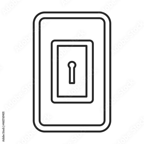 Door handle vector outline icon. Vector illustration doorknob on white background. Isolated outline illustration icon of door handle .