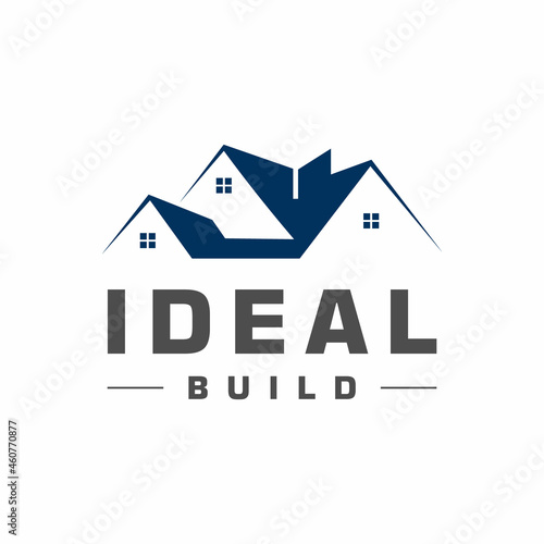 Vector logo design of luxury prosperity comfy home, hotel, or real estate for property company
