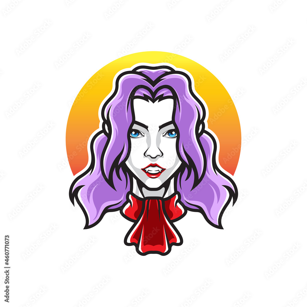 VAMPIRE GIRL HEAD SPORT LOGO VAMPIRE GIRL HEAD SPORT LOGO