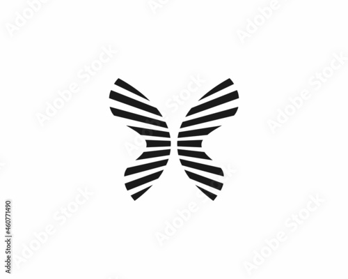 Black and white butterfly vector logotype. Creative minimal style beauty salon  cosmetics  resort symbol logo design.