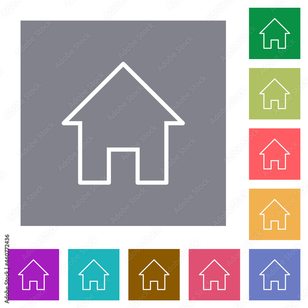 Fototapeta premium Home outline square flat icons