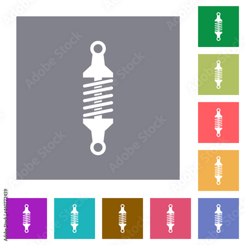 Shock absorber solid square flat icons