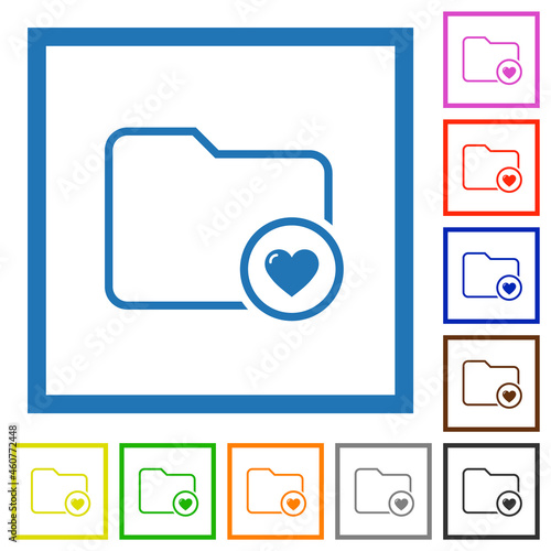 Favorite directory outline flat framed icons