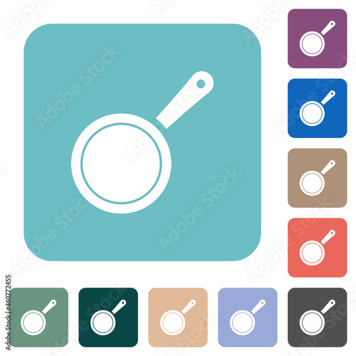 Frying pan top view rounded square flat icons