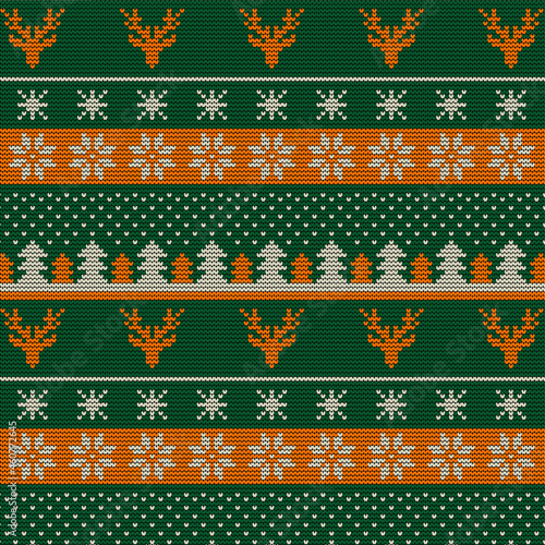 Christmas sweater knitting design seamless pattern 