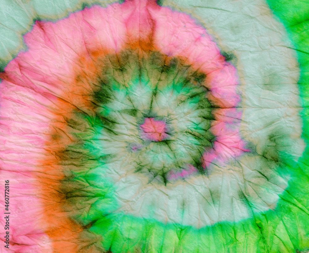 Red Spiral Tie Dye. Dyed Peace Artwork. Clothes