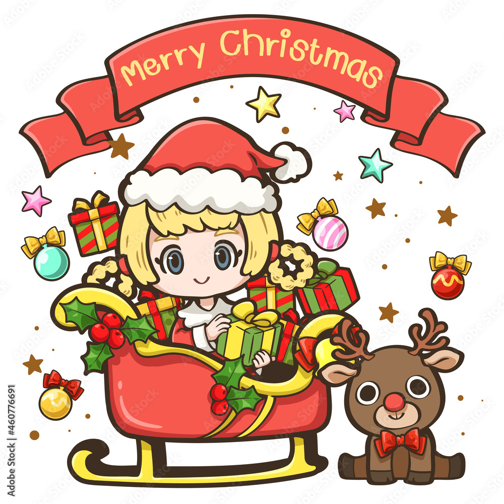 Santa Claus in big red socks are depicted in a cute cartoon character vector illustration. It can be used as a Christmas decoration or as part of the overall design.
