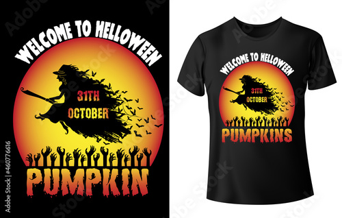 Halloween T-Shirt Design With Good Looking Color. Vector Design