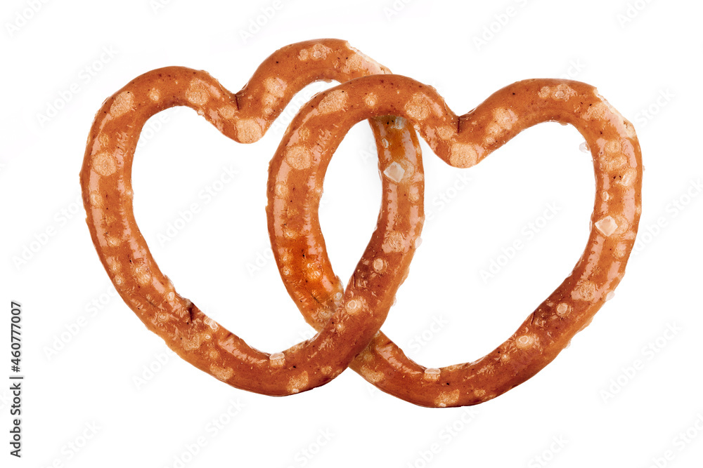 One pretzel snack isolated on white One pretzel snack isolated on white