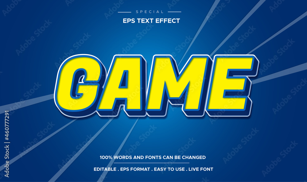 Editable text effect game style