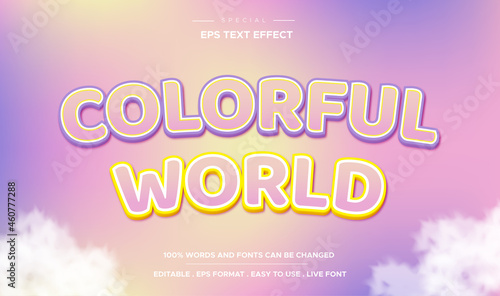 Editable text effect colorful world style