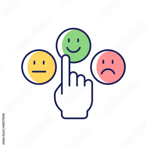 Emotional maturity RGB color icon. Ability to control and manage emotions. Confidence and responsibility. Mature mindset and view. Isolated vector illustration. Simple filled line drawing
