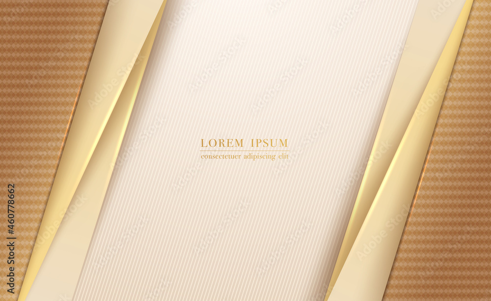 Obraz premium Abstract yellow paper layers with line stripe geometric background. Vector illustration