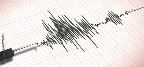 Close up of an earthquake seismograph polygraph machine vector photo