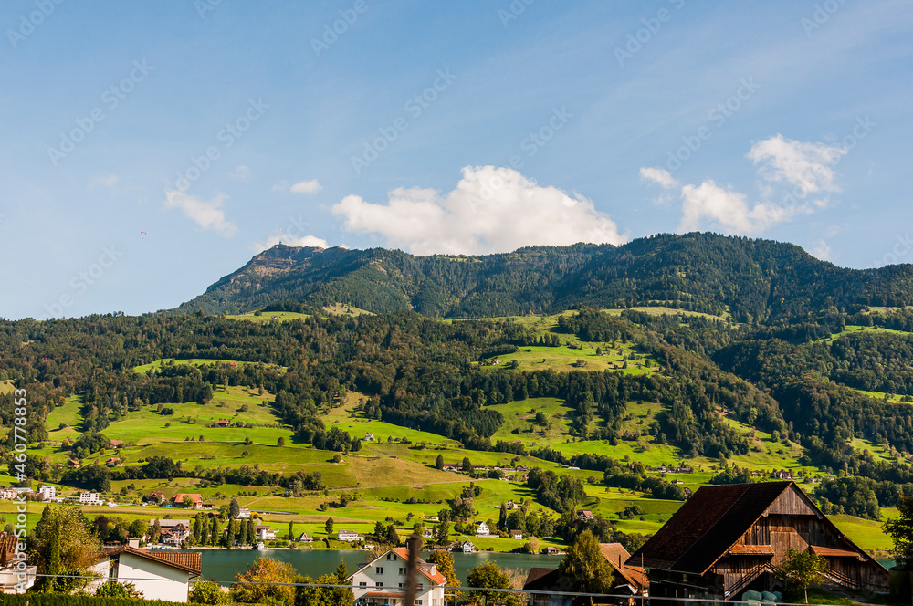 Küssnacht am Rigi, Rigi Kulm, Seebodenalp, See, Seeufer, Vierwaldstättersee, Küssnachtersee, Wanderweg, Segelschiff, Schifffahrt, Uferweg, Rigi, Sommer, Herbst, Zentralschweiz, Schweiz Küssnacht am Rigi, Rigi Kulm, Seebodenalp, See, Seeufer, Vierwaldstättersee, Küssnachtersee, Wanderweg, Segelschiff, Schifffahrt, Uferweg, Rigi, Sommer, Herbst, Zentralschweiz, Schweiz