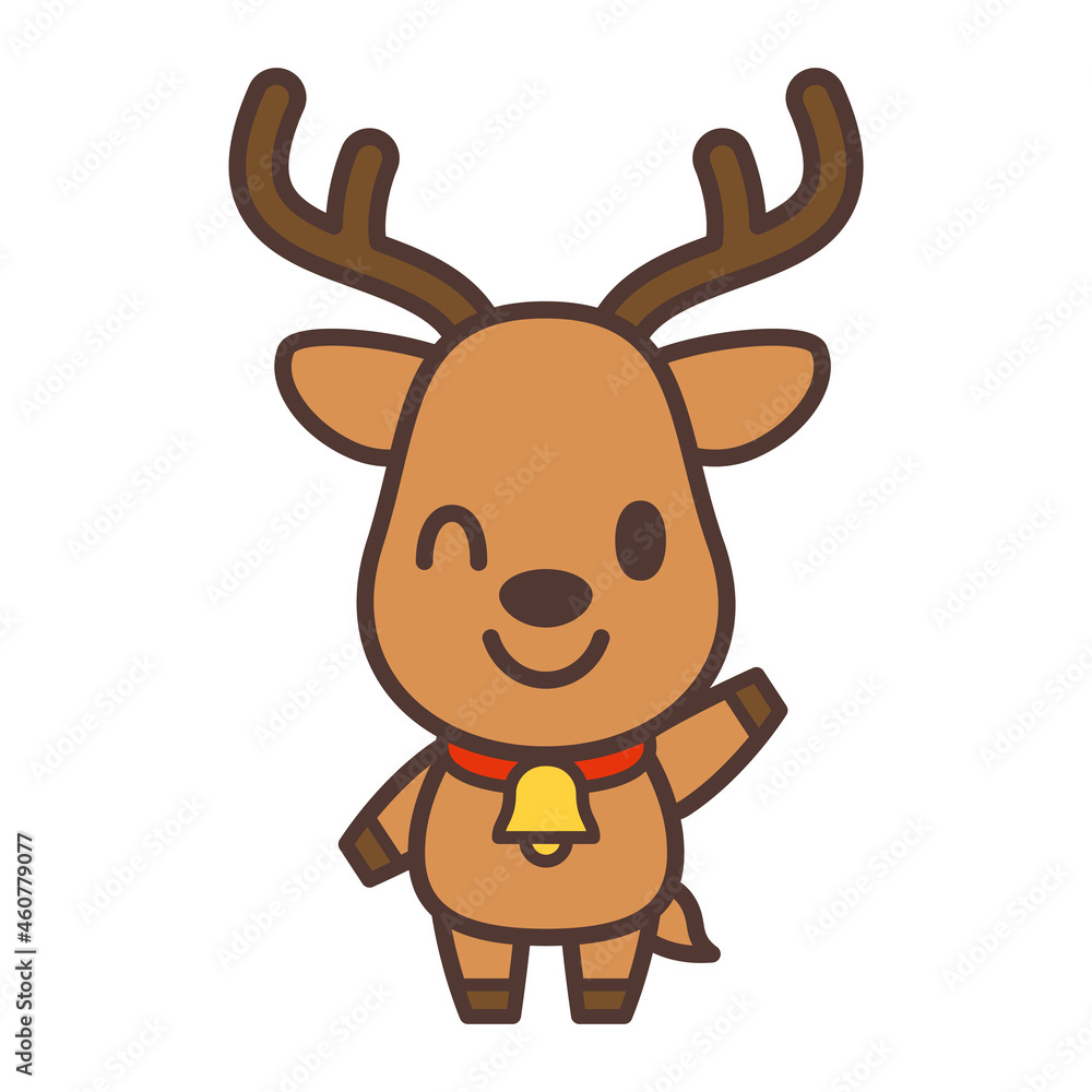 かわいいトナカイのキャラクター　Cute reindeer character vector illustration